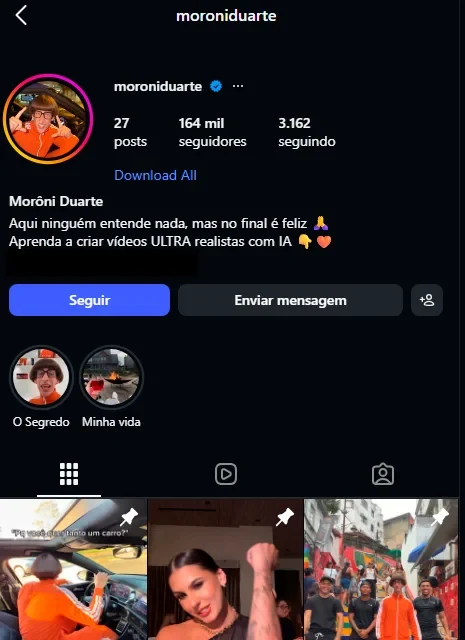 Perfil de personagem de IA